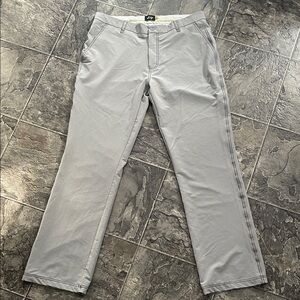 SLIGO Light Gray Men's Golf Straight-Leg Contrast-Stitch Sporty Athleisure Pants